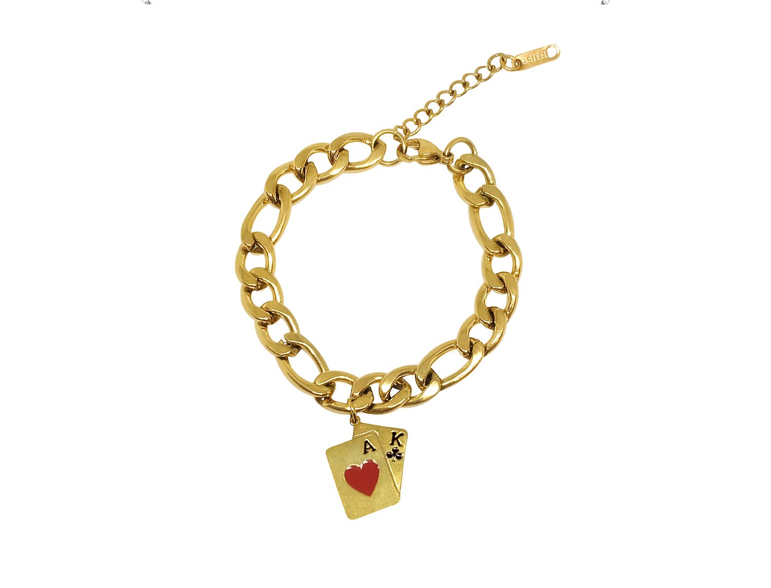 Lucky Charm  “Black Jack” Bracelet - Enamelled Gold Plated