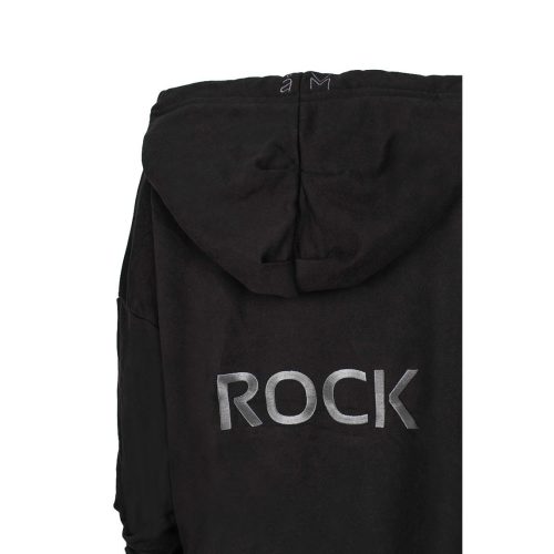 Μαύρη κουκούλα με φερμουάρ “Rock”.