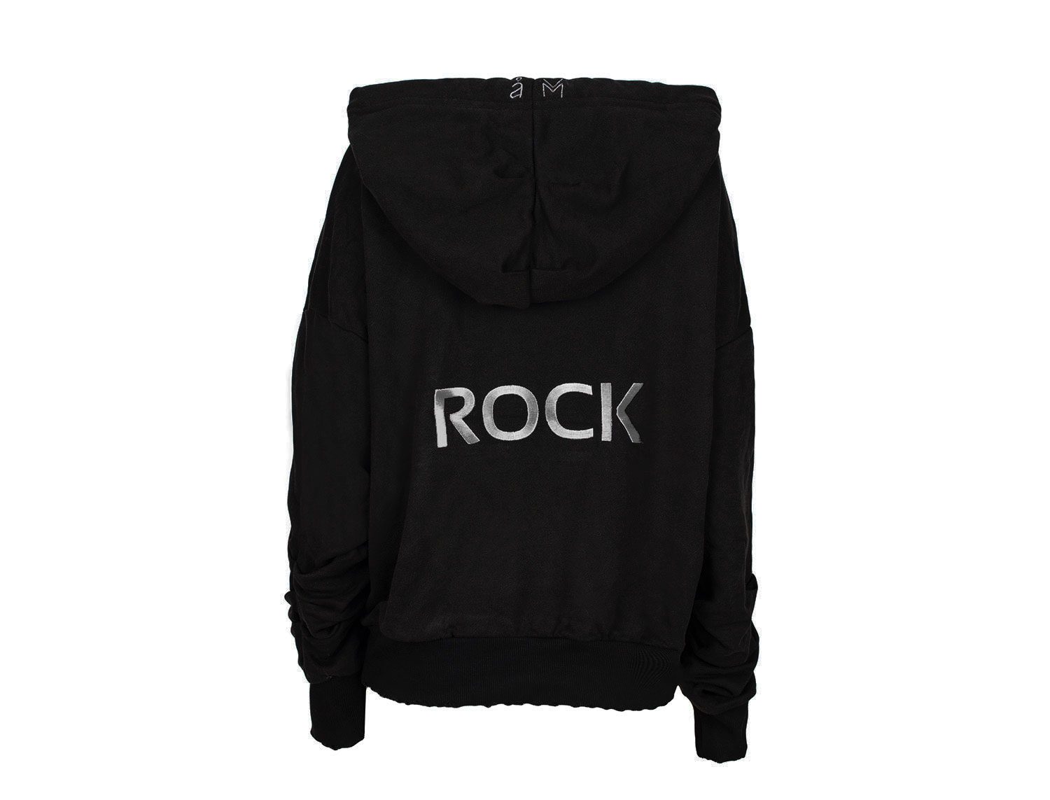 Μαύρη κουκούλα με φερμουάρ “Rock”.
