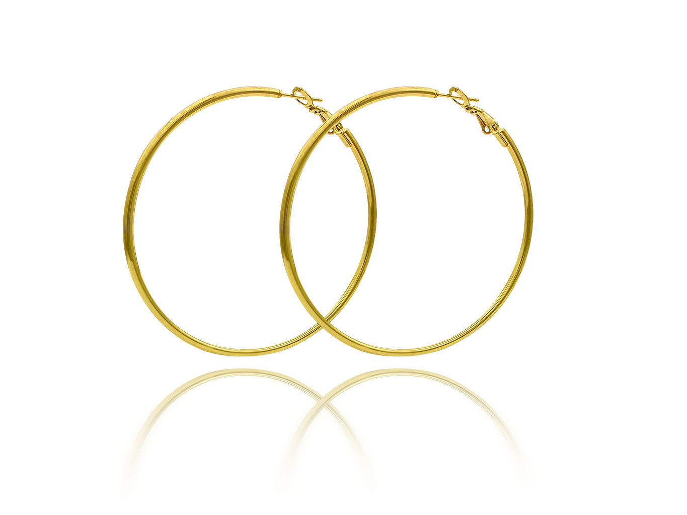Hoop Round Shape Earrings Gold Plated - ADEMA