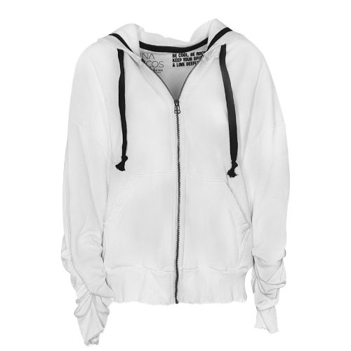 White “Free” Zipper hoodie