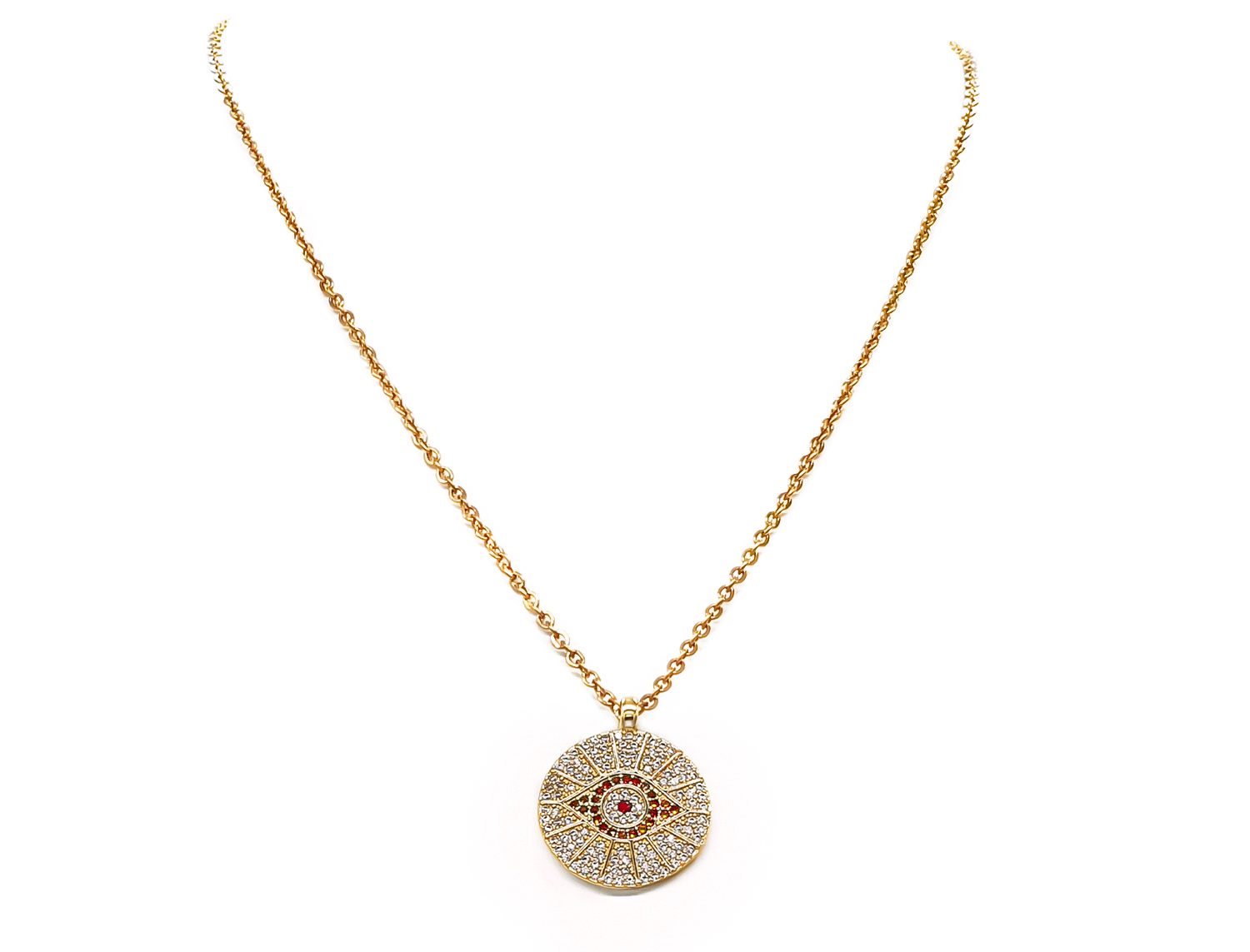 Red Eye Necklace Gold Plated - Adema