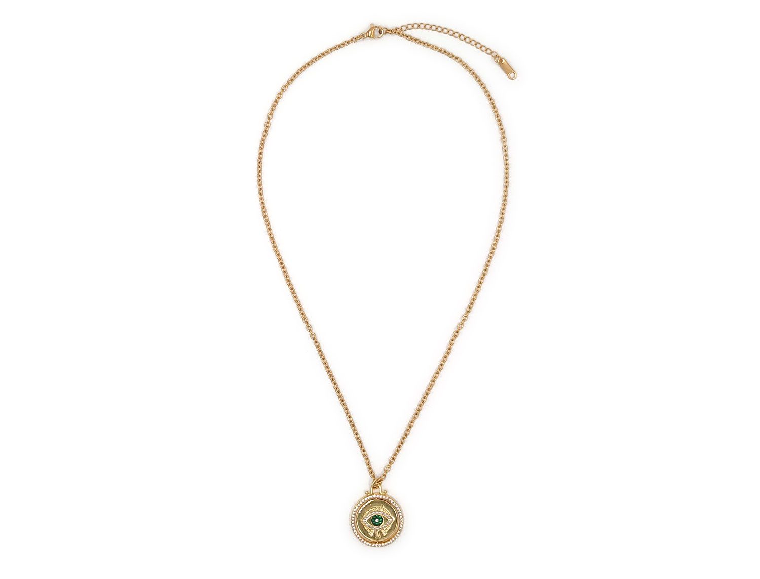 Coin Eye Necklace Gold Plated - Adema