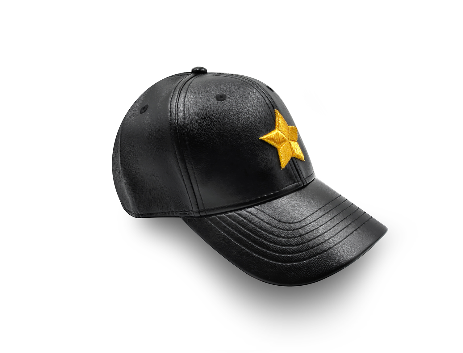 Δερμάτινη συλλογή καπέλων μπέιζμπολ με χρυσό αστέρι Marina Vernicos