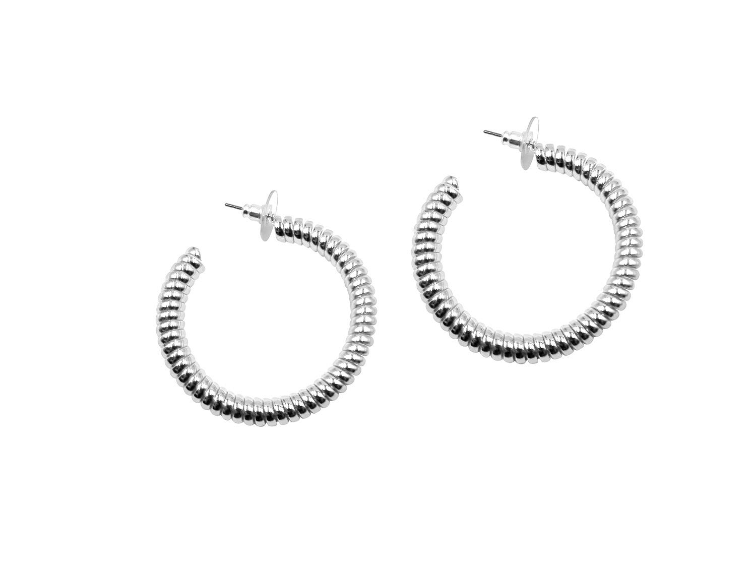 Twisted  Hoops Silver Plated Large - Adema