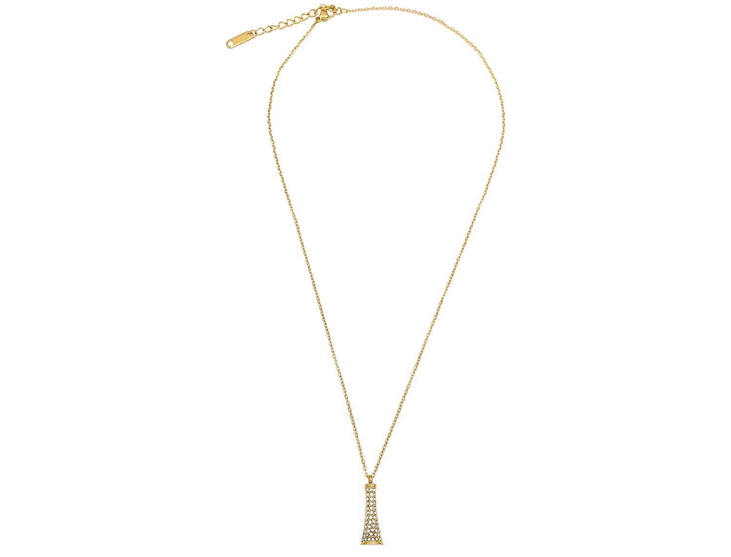 Sparkling Dimond Drop Necklace Gold Plated - Adema