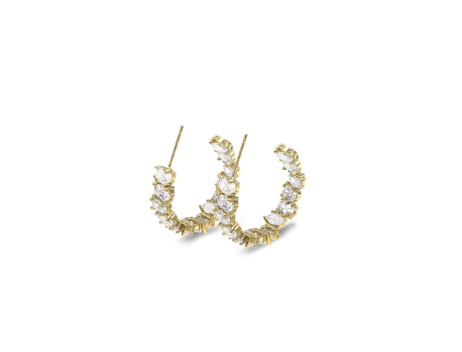 Sparkling Small Hoop Earrings Gold Plated