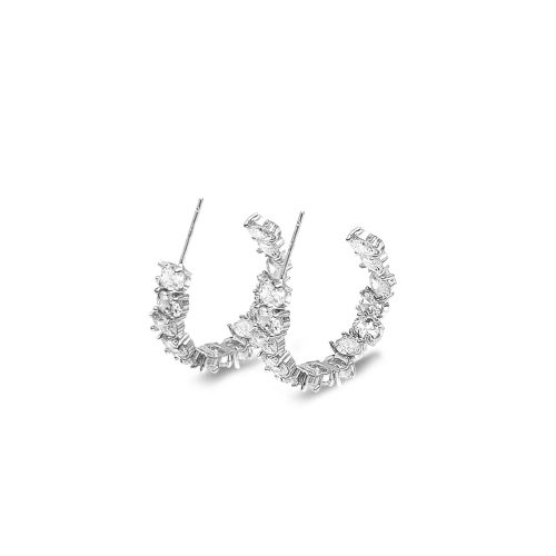 Sparkling Small Hoop Earrings Silver Plated