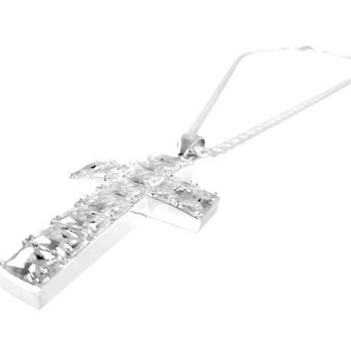 Sparkling Dimond Cross Pendant Silver Plated - Adema