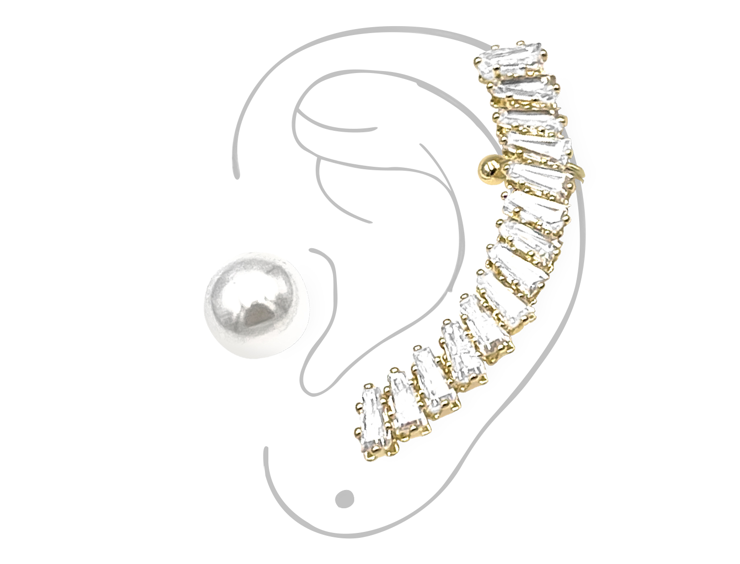 Pave Sparkling Earring Gold Plated - ADEMA