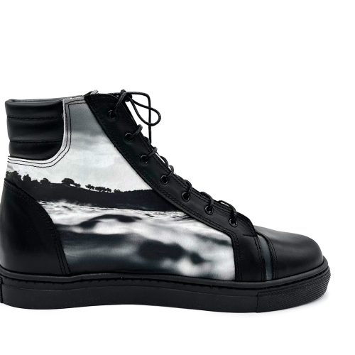 Black Aegean - Δερμάτινο Ψηλό αθλητικό παπούτσι
