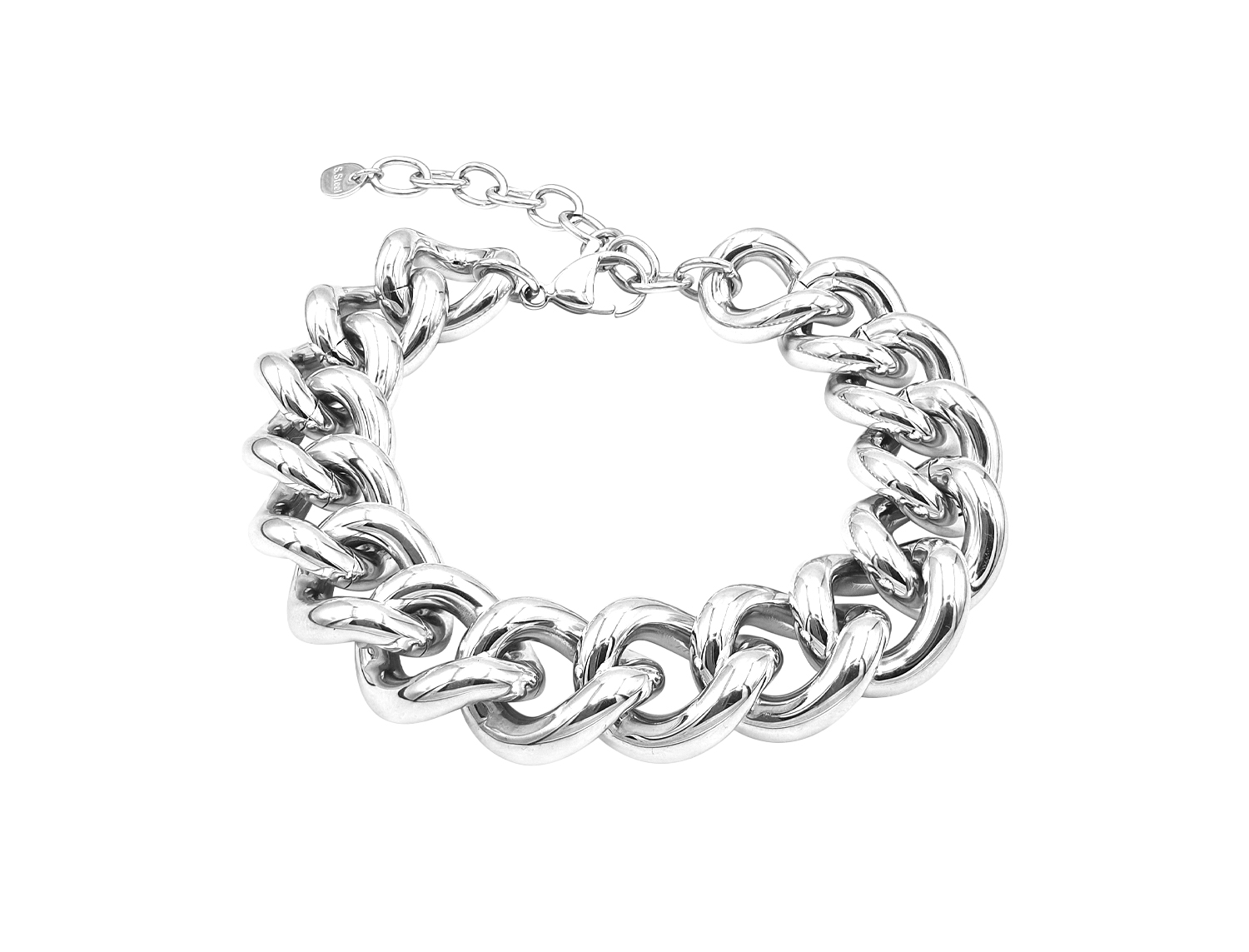 Extra Thick Chain Bracelet Silver Plated - Adema