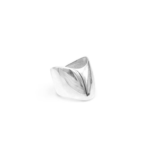 Open Ring Small Silver Plated V Shaped - Adema