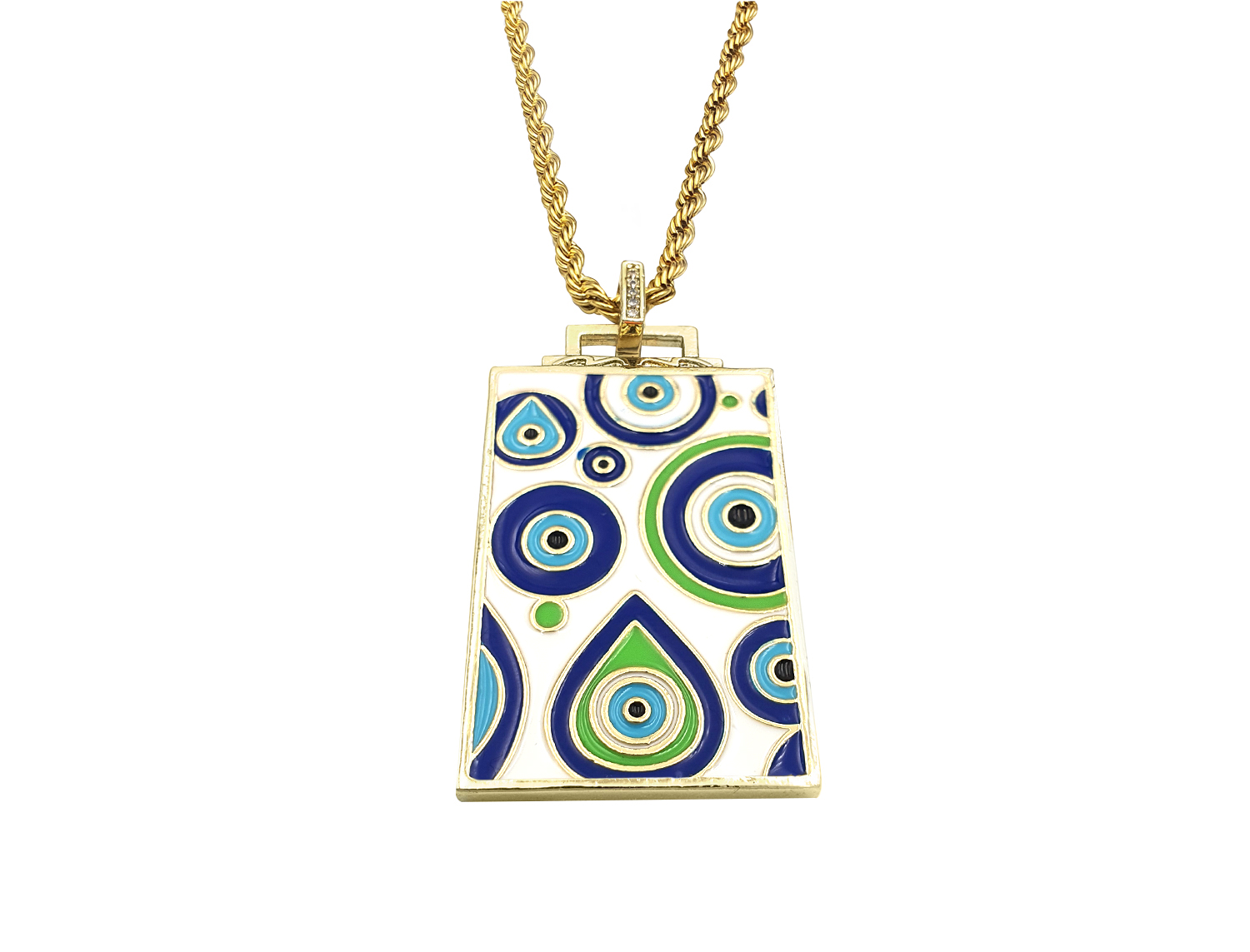 Enamel White Necklace Gold Plated - Adema