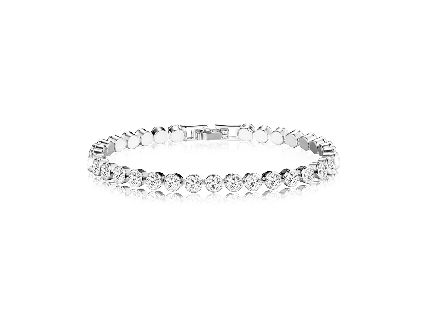 Sparkling Crystal Silver Plated Bracelet - Adema