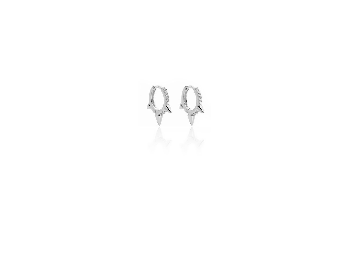 Sparkling Hoop Earrings Silver Plated 1cm - ADEMA