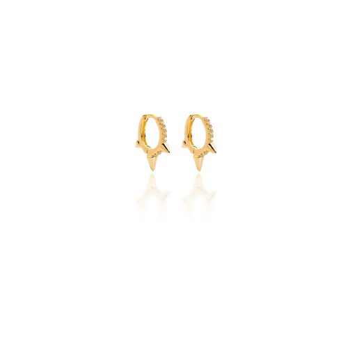 Sparkling Hoop Earrings Gold Plated 1cm - ADEMA