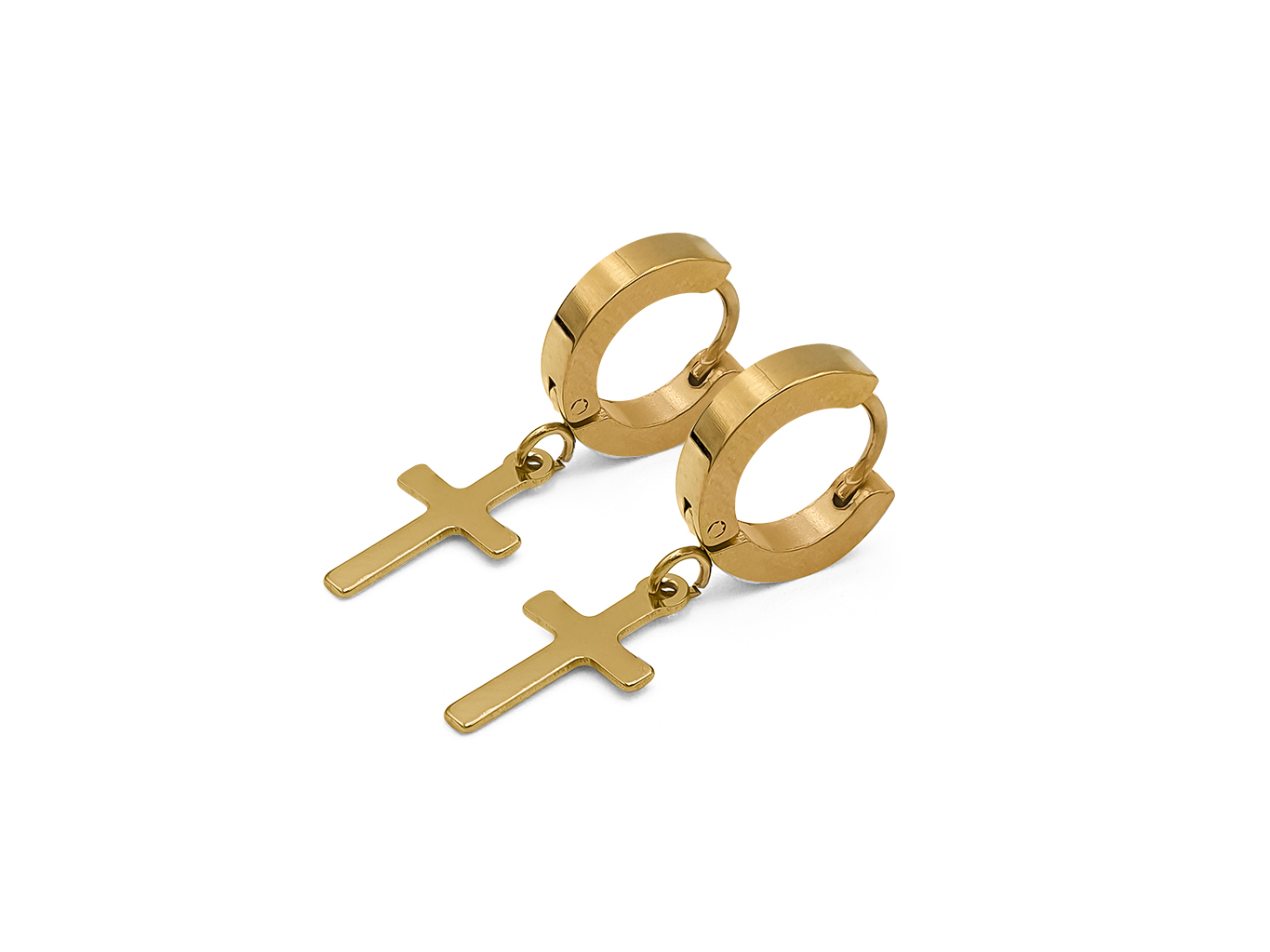 Cross earrings gold plated - Adema