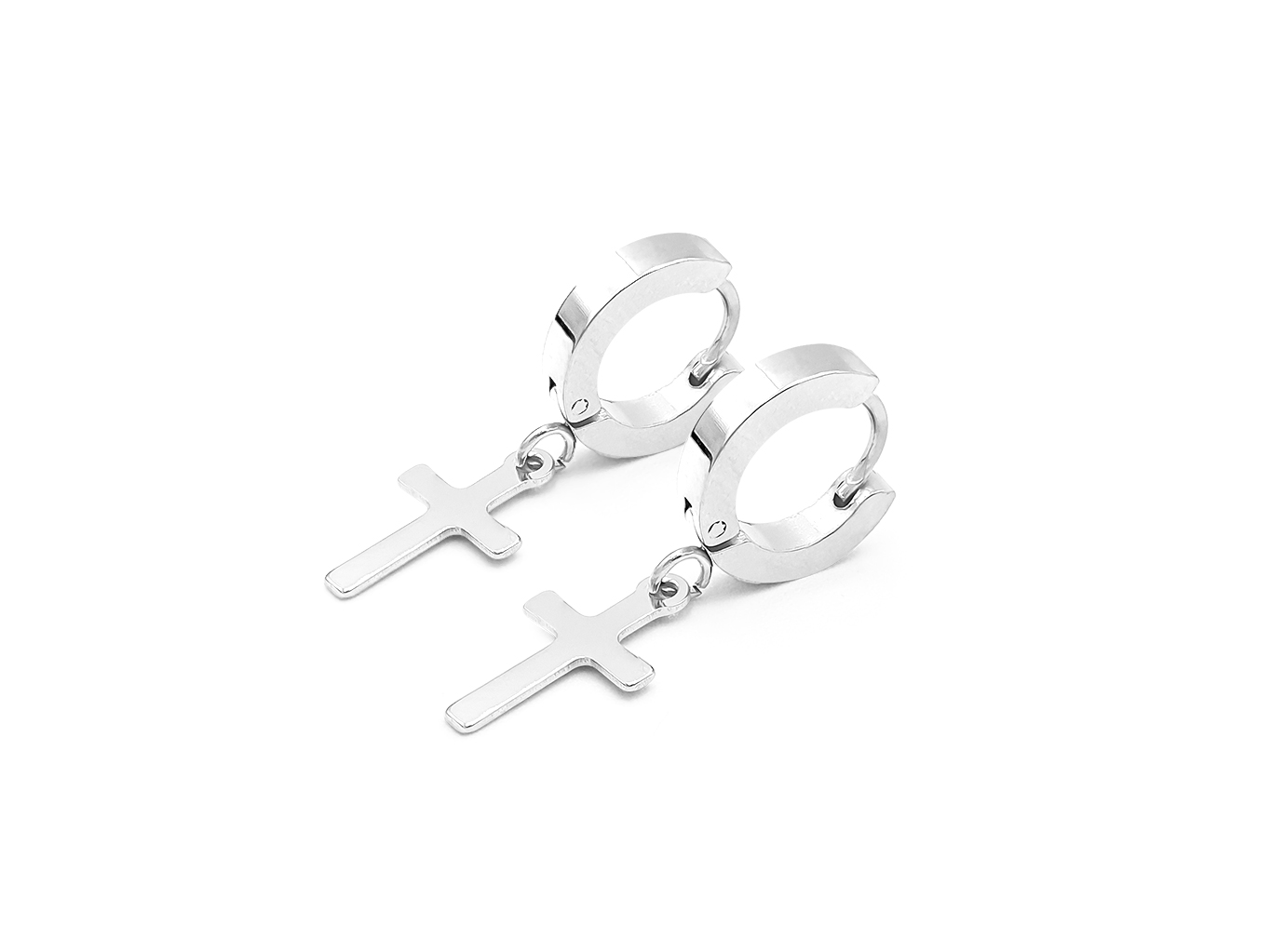 Cross earrings silver plated - Adema