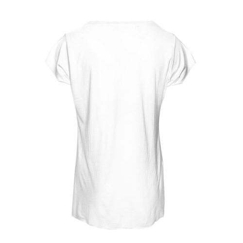 Flowers White V-Neck T-Shirt - Ripped Cotton