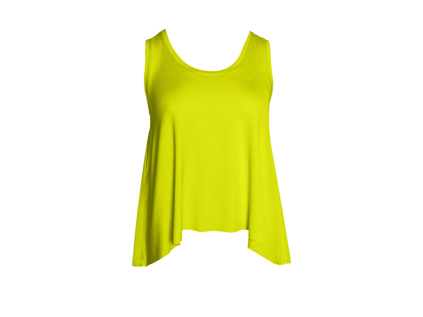 Fluo Yellow Tank Top - Ripped Cotton