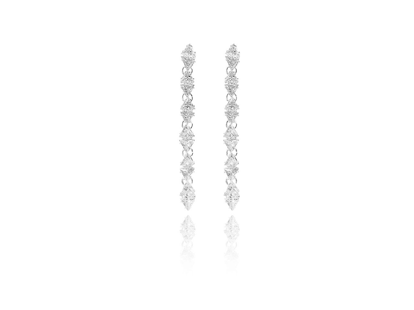 Drop Sparkling Earrings Silver Plated - ADEMA