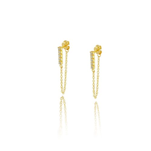 Sparkling Chain Earring Gold Plated  - ADEMA