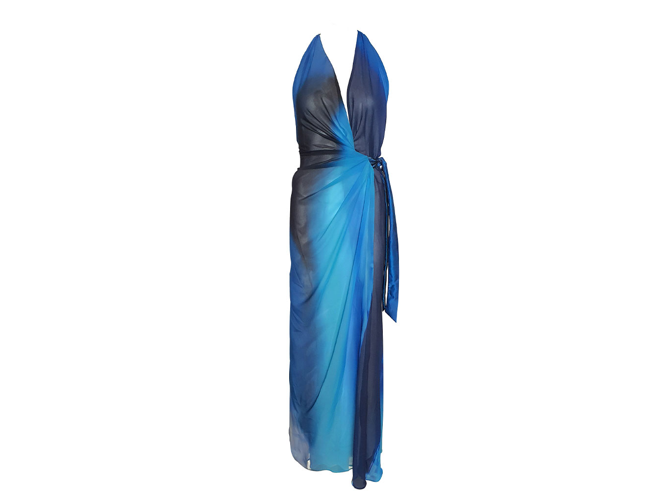 Big Blue Draped Dress - Marina Vernicos X Victoria Kyriakides