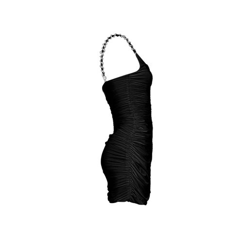 Black Monocolor Draped Dress - Marina Vernicos X Victoria Kyriakides