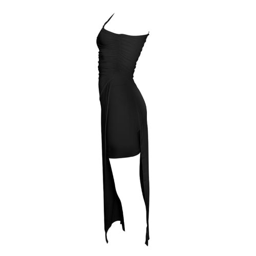 Μαύρο μονόχρωμο φόρεμα με έναν ώμο - Marina Vernicos X Victoria Kyriakides
