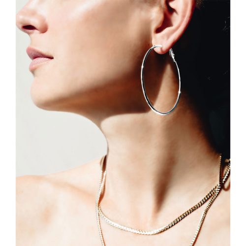 Hoop Round Shape Earrings Silver Plated - ADEMA