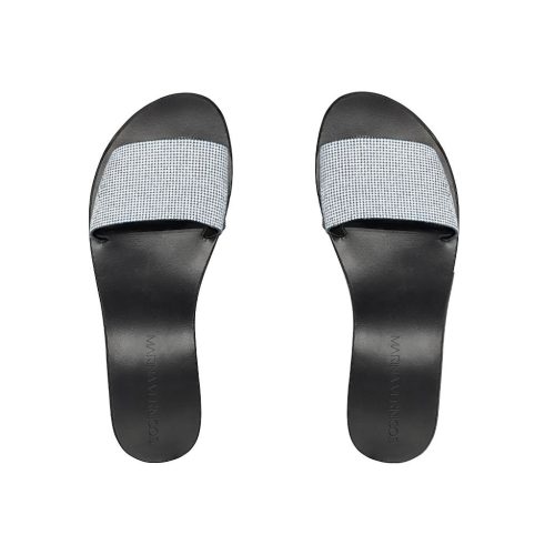 White Sparkling Slide Sandals