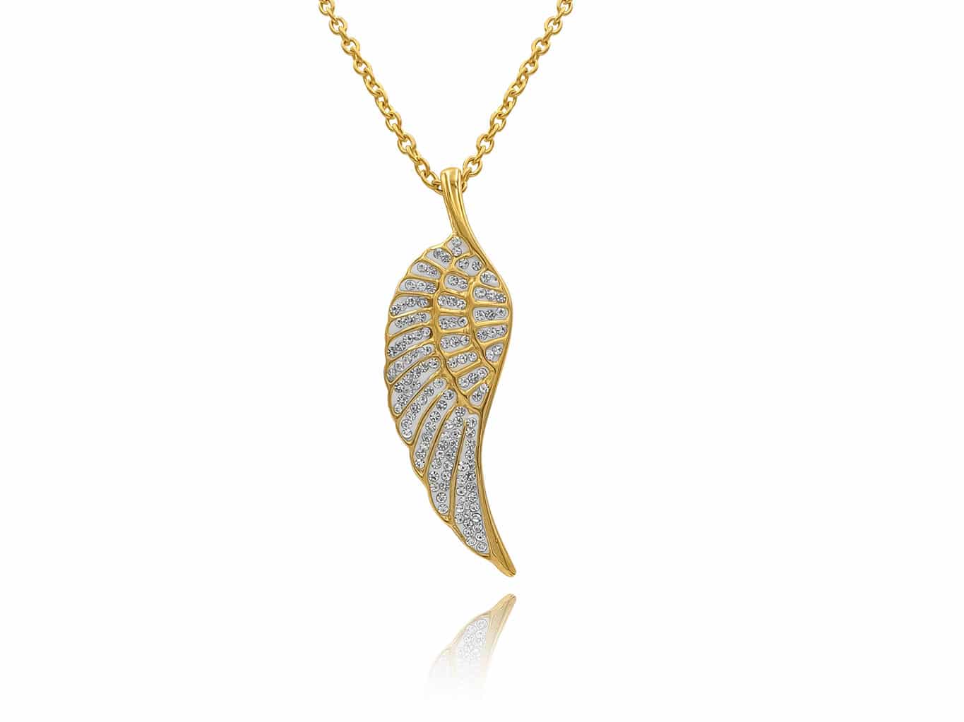 Sparking Feather Pendant Gold Plated - Adema