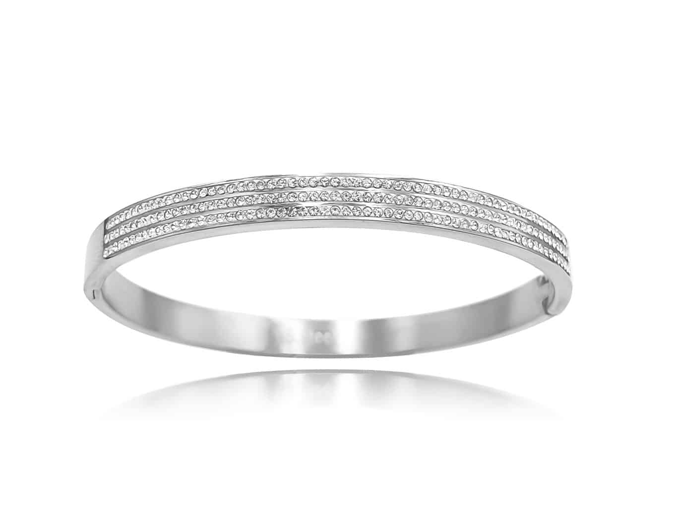 Sparkling Thick Bracelet Silver Plated - Adema