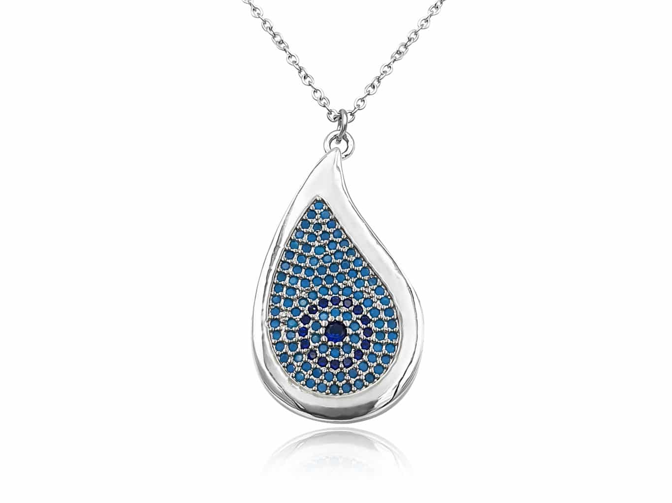 Sparkling Drop Evil Eye Silver Plated - ADEMA