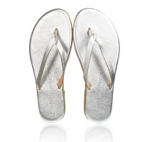 Silver Metallic Leather Sandal ( Regular Fit)