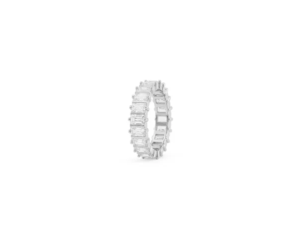 Silver -Tone Baguette Crystal Eternity Ring - Marina Vernicos jewellery