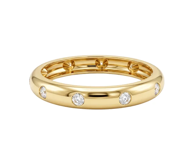 Orbit Crystal Polished Bangle Bracelet – Gold Tone – Marina Vernicos Jewelry – Marina Vernicos
